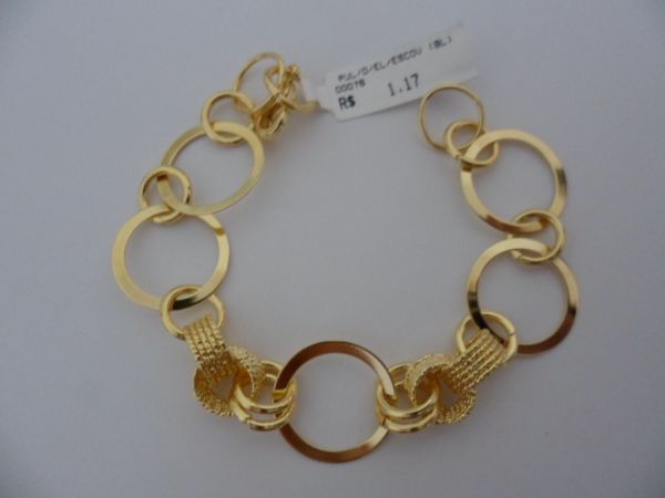 PULSEIRA FOLHADA A OURO ELO ESCOVADO CB 5006