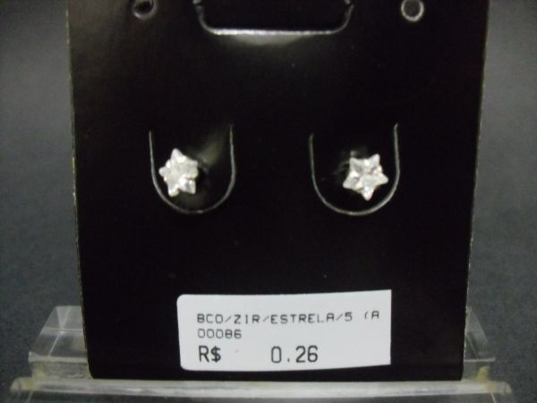 BRINCO DE PRATA COM ZIRCÔNIAS ESTRELA 5MM CB 2093833