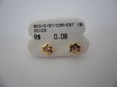 BRINCO FOLHADO A OURO STRASS ESTRELINHA CB 7007