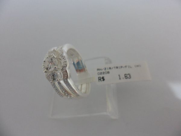 ANEL DE PRATA ZIRCONIA TRIPLO FILETE CB 52250