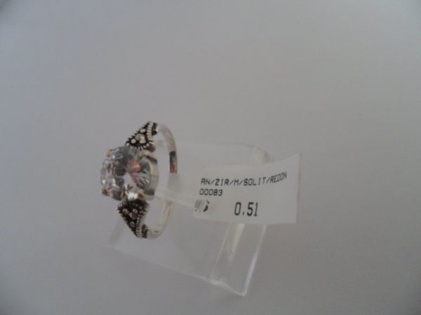 ANEL DE PRATA ZIRCONIA SOLITARIO REDONDO  CB 32033