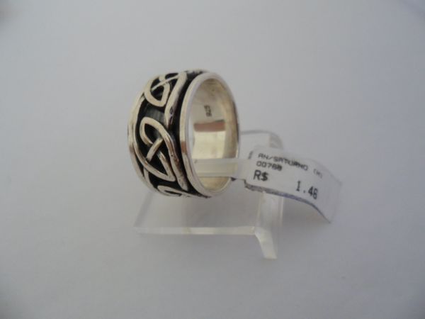 ANEL DE PRATA MASCULINO SATURNO LARGO  CB 2069937