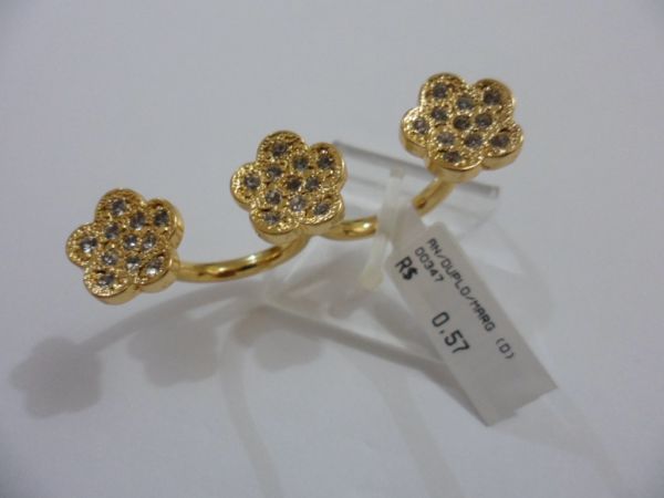 ANEL FOLHADO A OURO DUPLO MARGARIDA CB 41505