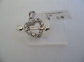 PINGENTE DE PRATA 925 ZIRCONIA CORAÇAO FLECHA  CB 2067278