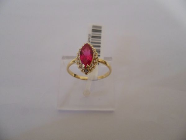 Anel folhado a ouro de zirconia color2094571