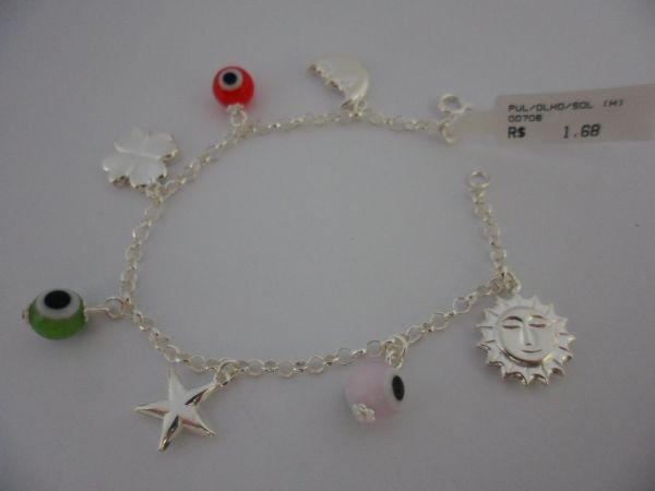 Pulseira Prata Olho Grego Sol 2069319