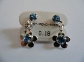 BRINCO EM PRATA PEDRAS DE STRASS PENDENTE CB 2085784