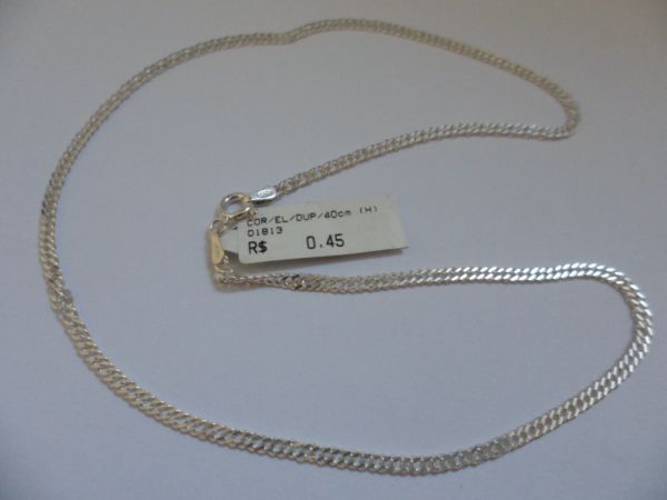 CORRENTE DE PRATA ELOS DUPLOS 40CM  CB 2083216