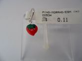 PINGENTE DE PRATA MORANGO ESMALTADO  CB 2067155