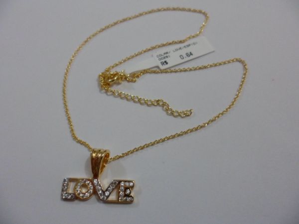 GARGANTILHA FOLHADA A OURO ZIRCONIA LOVE ESPECIAL CB 670127 ok