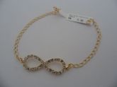 PULSEIRA FOLHADA A OURO STRASS INFINITO CB 3760
