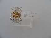 ANEL DE PRATA ZIRCONIA TREVO DOURADO  CB 53401