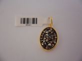 PINGENTE FOLHADO A OURO DRUZA NEGRA 26401