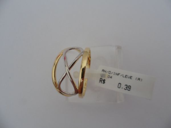 ANEL FOLHADO A OURO INFINITO LEVE CB 62396