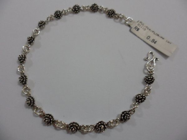 PULSEIRA DE PRATA BALI FLOR PP CB 2074320