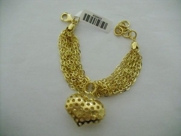 Pulseira Folhada a Ouro Coraçao Vazado cb 2089508