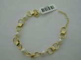 Pulseira Folhada a Ouro Perolas cb 2089379
