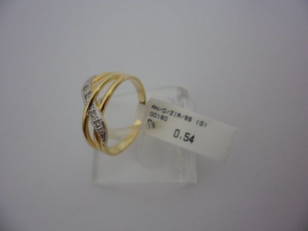 ANEL FOLHADO A OURO ZIRCONIA SS  CB 45702