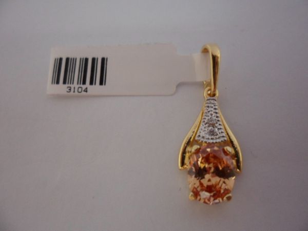 PINGENTE FOLHADO A OURO PONTO OVAL 3104