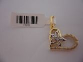 PINGENTE FOLHADO A OURO CORAÇAO FLOR CB 13101
