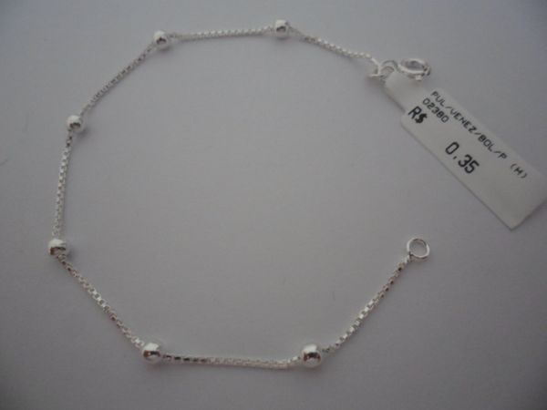 Pulseira de Prata veneziana c/ Bolinhas CB 2087900