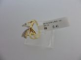 ANEL FOLHADO A OURO ZIRCONIA LAÇO  CB 325012