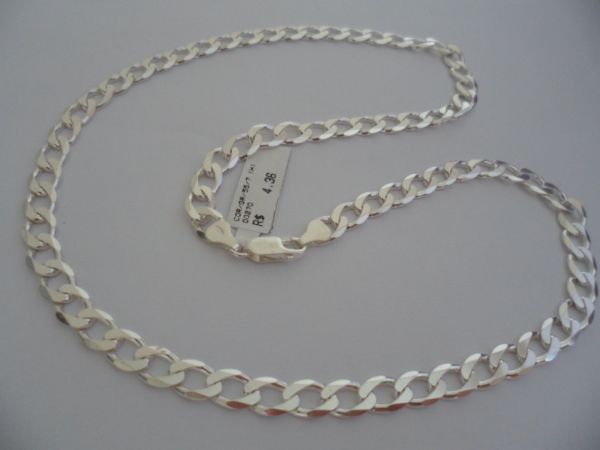 Corrente Prata Grumet 7mm 55cm cb 2062037