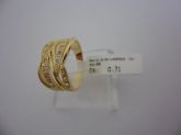 ANEL FOLHADO A OURO ZIRCONIA VAZADO  CB 228021