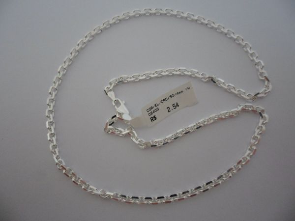 CORRENTE DE PRATA ELOS CADEADO 50CM CB 2087993 ok