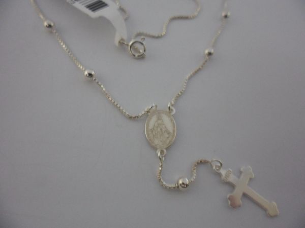 Terço de Prata liso 45cm 2088273