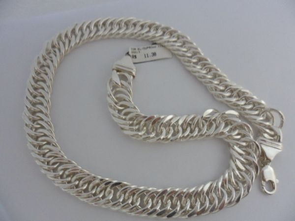 CORRENTE DE PRATA  ELOS DUPLOS OCA 50CM CB 2062273