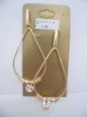 BRINCO FOLHADO A OURO STRASS GOTA G  CB 4610