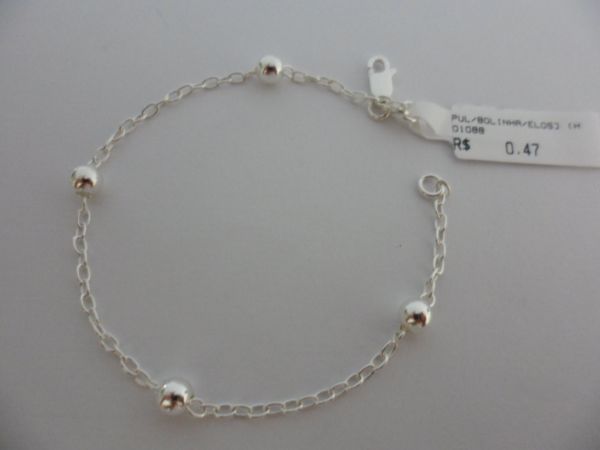 Pulseira de Prata Bola Elos  CB 2074023