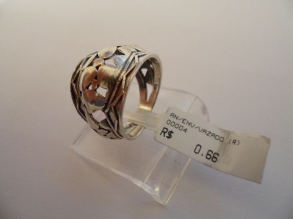 ANEL DE PRATA ENVELHECIDO VAZADO  CB 2071084