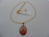GARGANTILHA FOLHADA EM OURO JESUS/N/SRA CB 81672