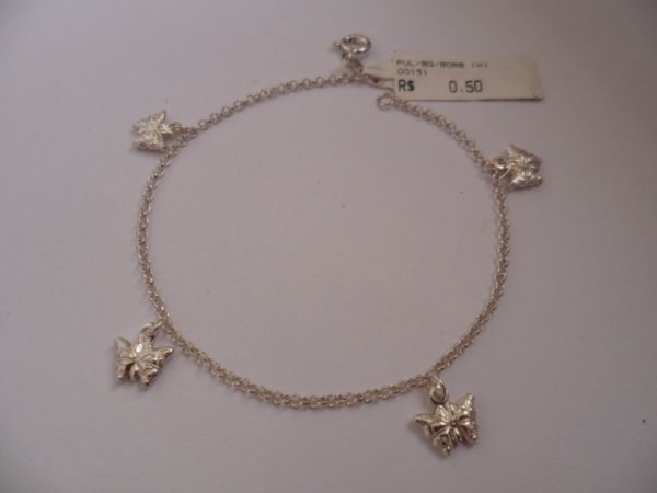PULSEIRA DE PRATA BERLOQUE BORBOLETA  CB 2060675
